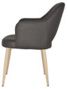 ARM CHAIR ALBURY METAL BIRCH + VINYL CHARCOAL
