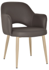 ARM CHAIR ALBURY METAL BIRCH + VINYL CHARCOAL