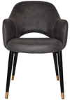 ARM CHAIR ALBURY METAL (SLIM) BLACK BRASS + EASTWOOD SLATE