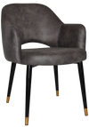ARM CHAIR ALBURY METAL (SLIM) BLACK BRASS + EASTWOOD SLATE