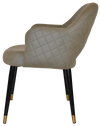 ARM CHAIR ALBURY METAL (SLIM) BLACK BRASS +PELLE/BENITO SAGE