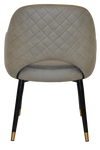 ARM CHAIR ALBURY METAL (SLIM) BLACK BRASS +PELLE/BENITO SAGE