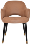 ARM CHAIR ALBURY METAL (SLIM) BLACK BRASS + PELLE/BENITO TAN