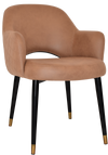 ARM CHAIR ALBURY METAL (SLIM) BLACK BRASS + PELLE/BENITO TAN