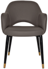 ARM CHAIR ALBURY METAL (SLIM) BLACK BRASS + VINYL CHARCOAL