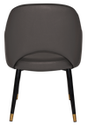 ARM CHAIR ALBURY METAL (SLIM) BLACK BRASS + VINYL CHARCOAL