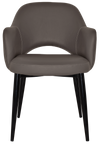 ARM CHAIR ALBURY METAL BLACK + VINYL CHARCOAL