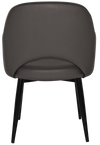 ARM CHAIR ALBURY METAL BLACK + VINYL CHARCOAL