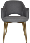 ARM CHAIR ALBURY METAL (SLIM) BRASS + GRAVITY SLATE