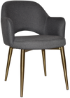 ARM CHAIR ALBURY METAL (SLIM) BRASS + GRAVITY SLATE