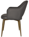 ARM CHAIR ALBURY METAL (SLIM) BRASS + VINYL CHARCOAL