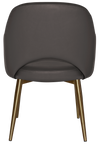 ARM CHAIR ALBURY METAL (SLIM) BRASS + VINYL CHARCOAL