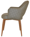 ARM CHAIR ALBURY METAL LIGHTOAK + PELLE/BENITO SAGE