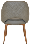 ARM CHAIR ALBURY METAL LIGHTOAK + PELLE/BENITO SAGE