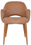 ARM CHAIR ALBURY METAL LIGHTOAK + PELLE/BENITO TAN