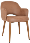 ARM CHAIR ALBURY METAL LIGHTOAK + PELLE/BENITO TAN