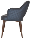 ARM CHAIR ALBURY METAL LIGHT WALNUT + PELLE/BENITO NAVY