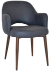 ARM CHAIR ALBURY METAL LIGHT WALNUT + PELLE/BENITO NAVY