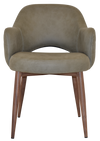 ARM CHAIR ALBURY METAL LIGHT WALNUT + PELLE/BENITO SAGE