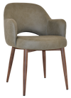 ARM CHAIR ALBURY METAL LIGHT WALNUT + PELLE/BENITO SAGE