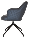 ARM CHAIR ALBURY TRESTLE V2 BLACK + PELLE/BENITO NAVY