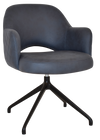 ARM CHAIR ALBURY TRESTLE V2 BLACK + PELLE/BENITO NAVY