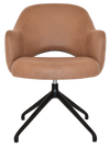 ARM CHAIR ALBURY TRESTLE V2 BLACK + PELLE/BENITO TAN