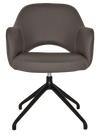 ARM CHAIR ALBURY TRESTLE V2 BLACK + CHARCOAL VINYL