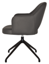 ARM CHAIR ALBURY TRESTLE V2 BLACK + CHARCOAL VINYL