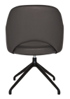 ARM CHAIR ALBURY TRESTLE V2 BLACK + CHARCOAL VINYL