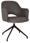 ARM CHAIR ALBURY TRESTLE V2 BLACK + CHARCOAL VINYL