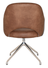 ARM CHAIR ALBURY TRESTLE V2 POLISHED ALUM + EASTWOOD TAN