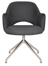ARM CHAIR ALBURY TRESTLE V2 POLISHED ALUM + GRAVITY SLATE