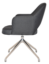 ARM CHAIR ALBURY TRESTLE V2 POLISHED ALUM + GRAVITY SLATE