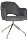ARM CHAIR ALBURY TRESTLE V2 POLISHED ALUM + GRAVITY SLATE