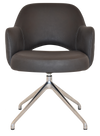 ARM CHAIR ALBURY TRESTLE V2 POLISHED ALU + PELLE/BENITO JAVA