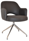 ARM CHAIR ALBURY TRESTLE V2 POLISHED ALU + PELLE/BENITO JAVA