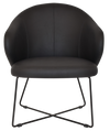 ARM CHAIR HUGO CROSS SLED BLACK + VINYL BLACK