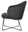 ARM CHAIR HUGO CROSS SLED BLACK + VINYL BLACK