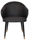 ARM CHAIR HUGO METAL (SLIM) BLACK BRASS + VINYL BLACK