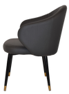 ARM CHAIR HUGO METAL (SLIM) BLACK BRASS + VINYL BLACK
