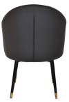 ARM CHAIR HUGO METAL (SLIM) BLACK BRASS + VINYL BLACK