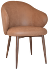 ARM CHAIR HUGO METAL LIGHT WALNUT + PELLE TAN