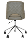 CHAIR ALBURY CASTOR V2 POLISHED ALUM + PELLE/BENITO SAGE
