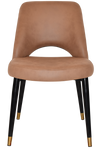 CHAIR ALBURY METAL (SLIM) BLACK BRASS + PELLE/BENITO TAN