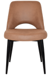 CHAIR ALBURY METAL BLACK + PELLE/BENITO TAN