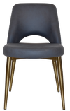 CHAIR ALBURY METAL (SLIM) BRASS + PELLE/BENITO NAVY