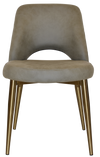 CHAIR ALBURY METAL (SLIM) BRASS + PELLE/BENITO SAGE