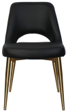 CHAIR ALBURY METAL (SLIM) BRASS + VINYL BLACK