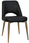 CHAIR ALBURY METAL (SLIM) BRASS + VINYL BLACK